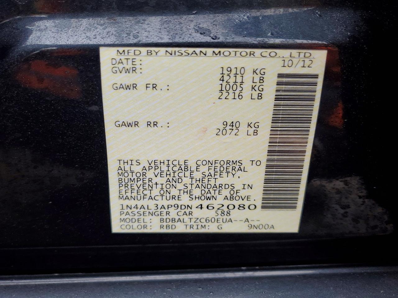 2013 NISSAN ALTIMA 2.5 photo 12