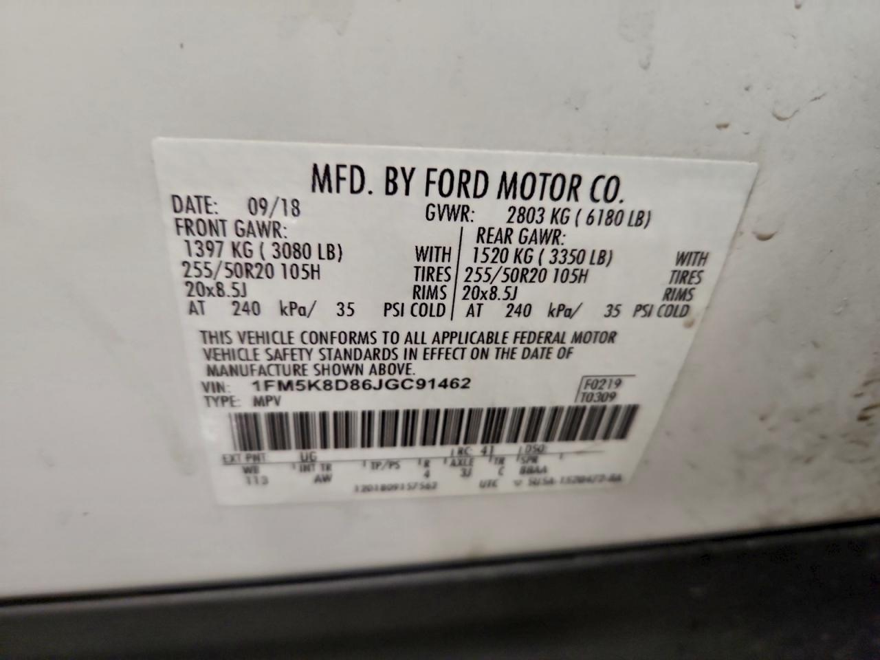 2018 FORD EXPLORER XLT photo 13