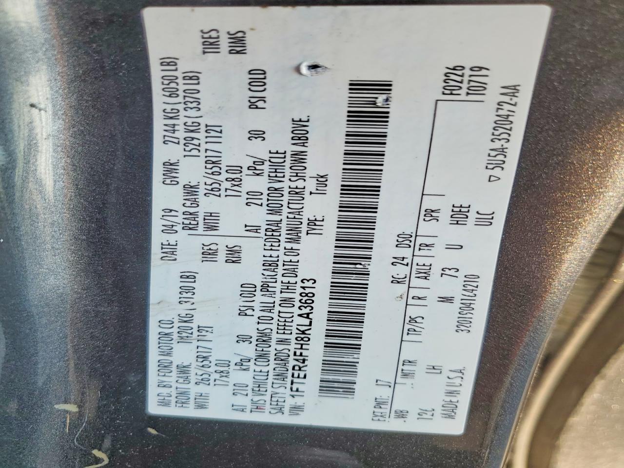 2019 FORD RANGER XL photo 13