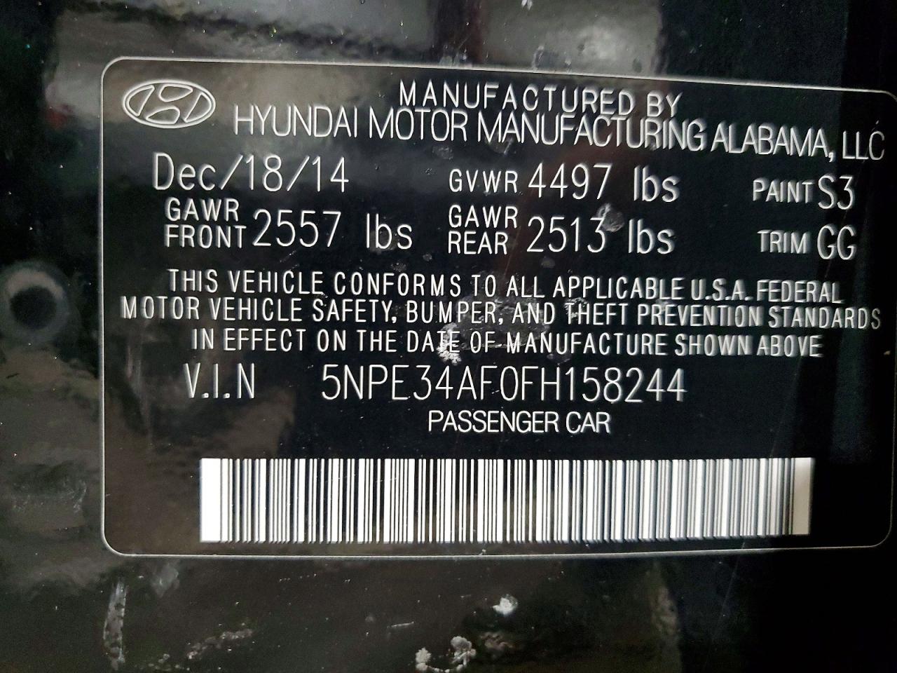 2015 HYUNDAI SONATA SPORT photo 13
