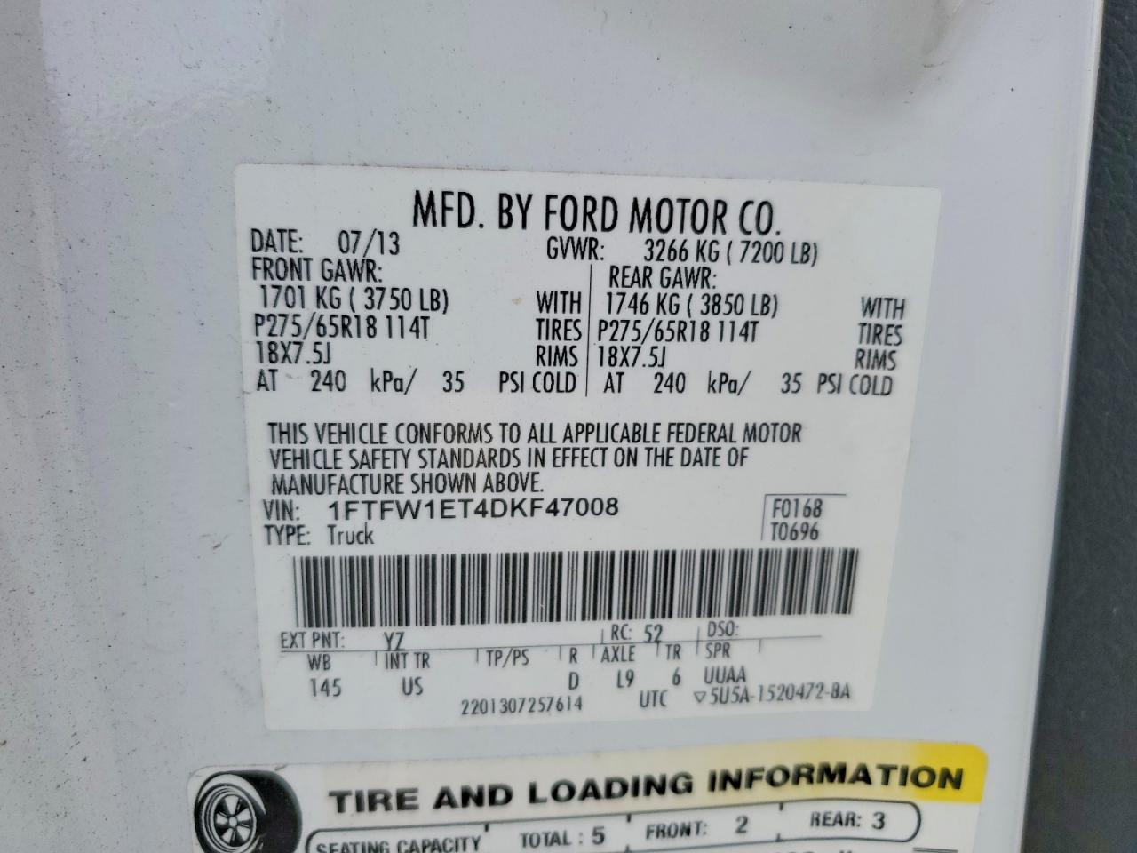 2013 FORD F150 SUPERCREW photo 13