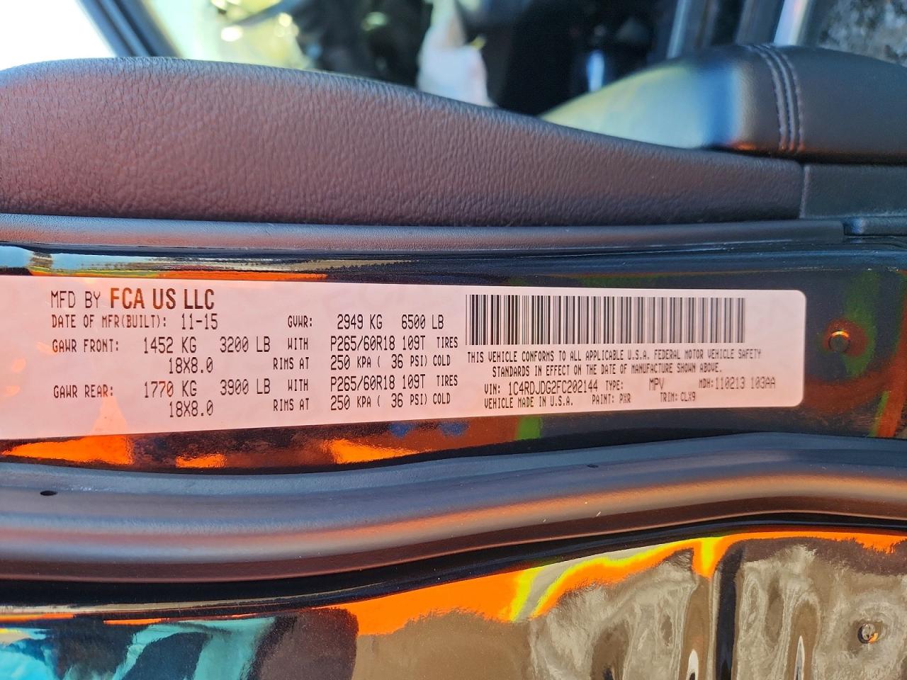 2015 DODGE DURANGO LIMITED photo 13