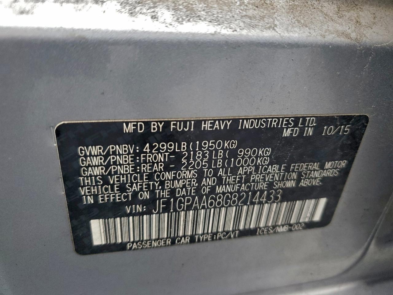 2016 SUBARU IMPREZA photo 12