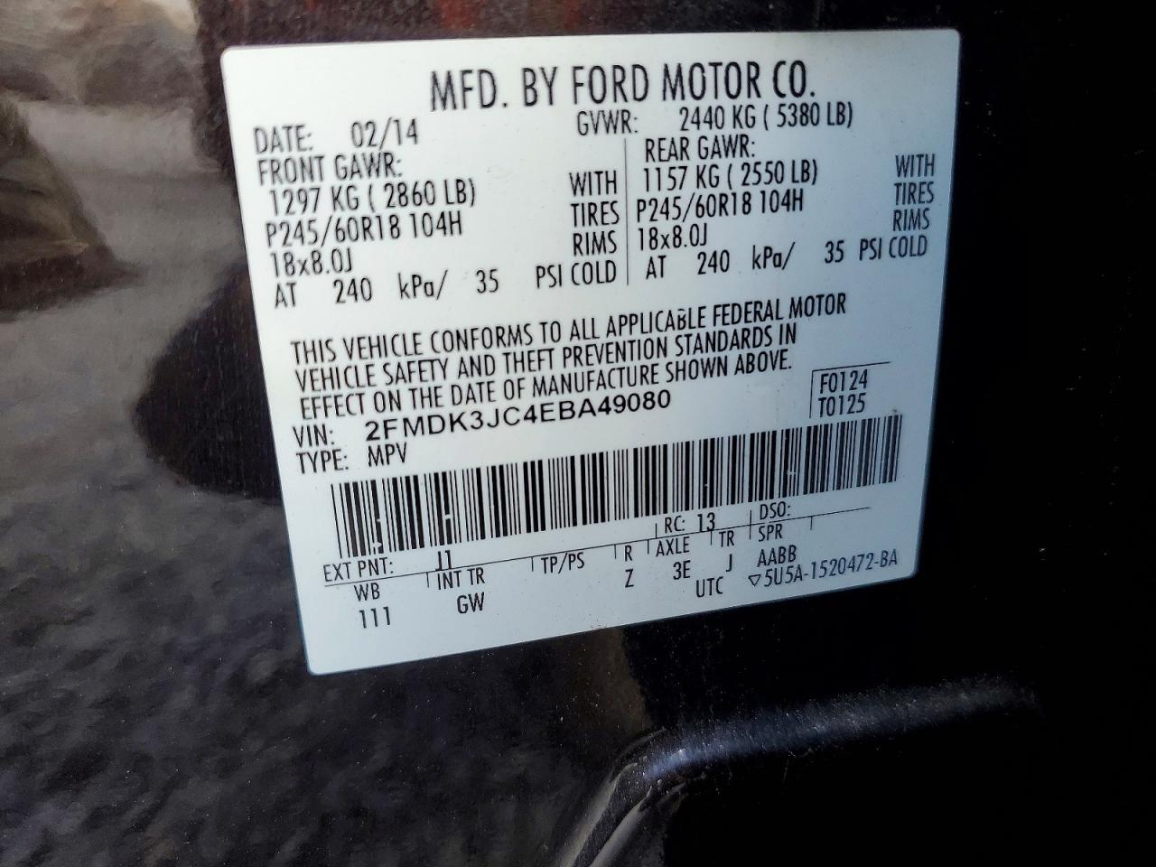 2014 FORD EDGE SEL photo 23