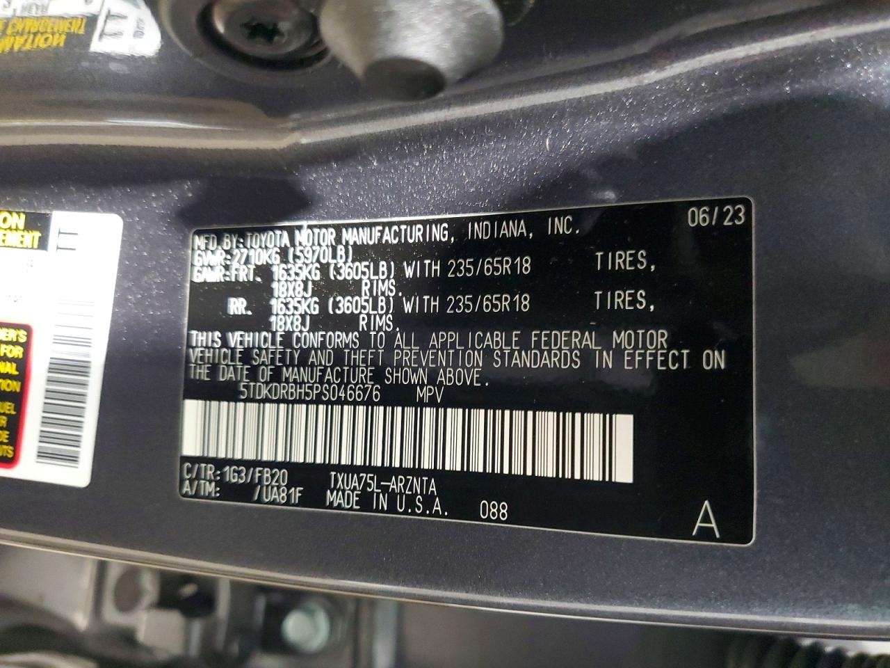 2023 TOYOTA HIGHLANDER L photo 13