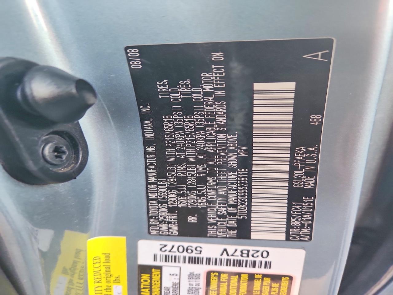 2009 TOYOTA SIENNA CE photo 12