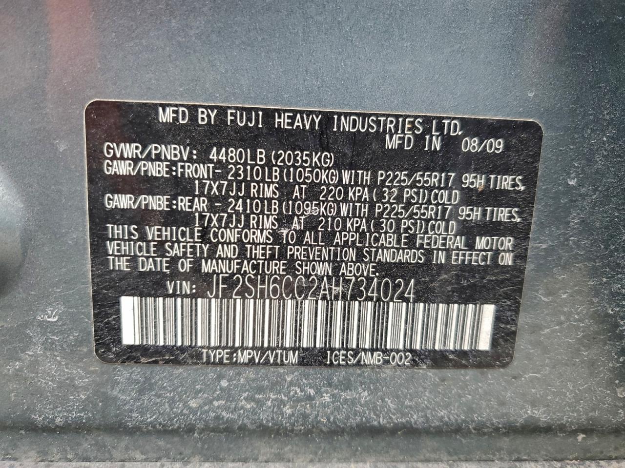 2010 SUBARU FORESTER 2.5X PREMIUM photo 13