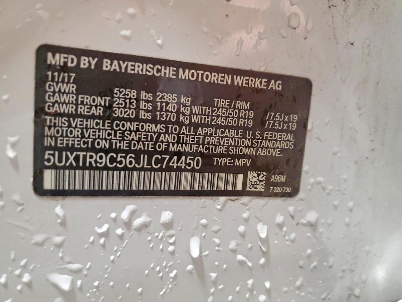 2018 BMW X3 XDRIVE30I photo 12