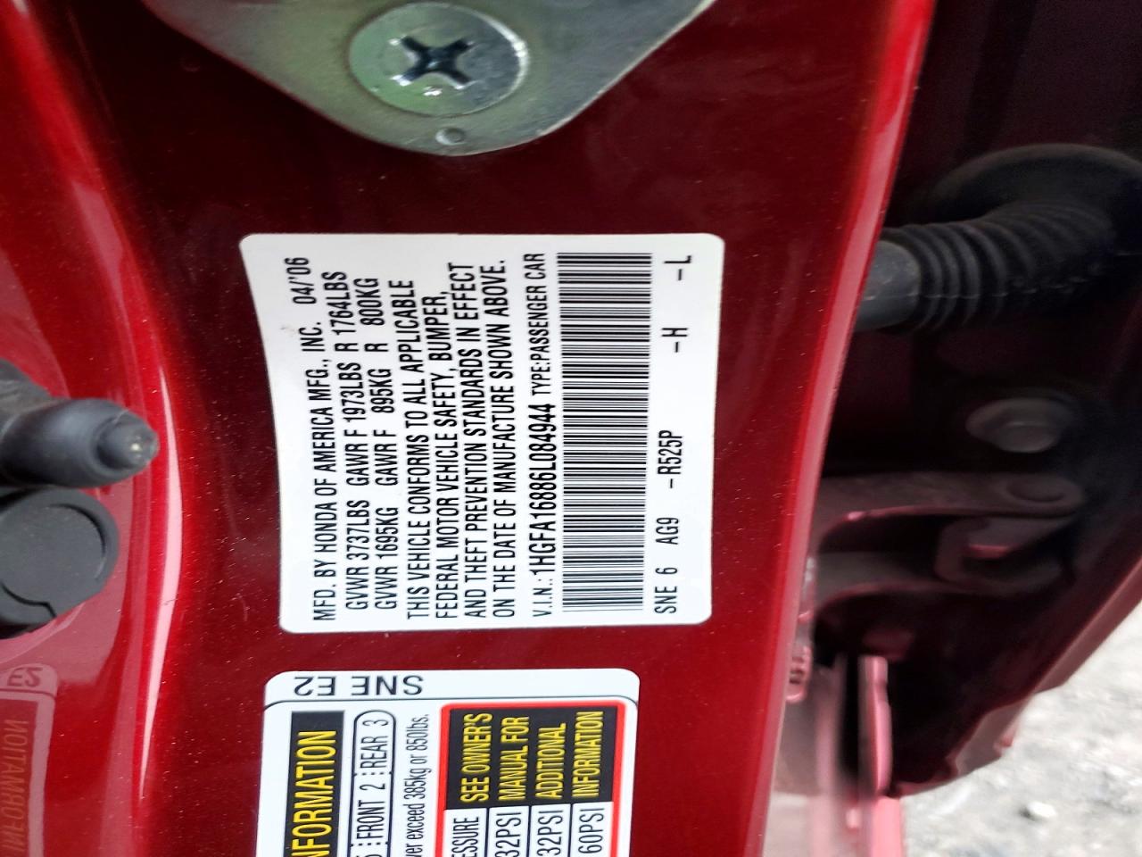 2006 HONDA CIVIC EX photo 13