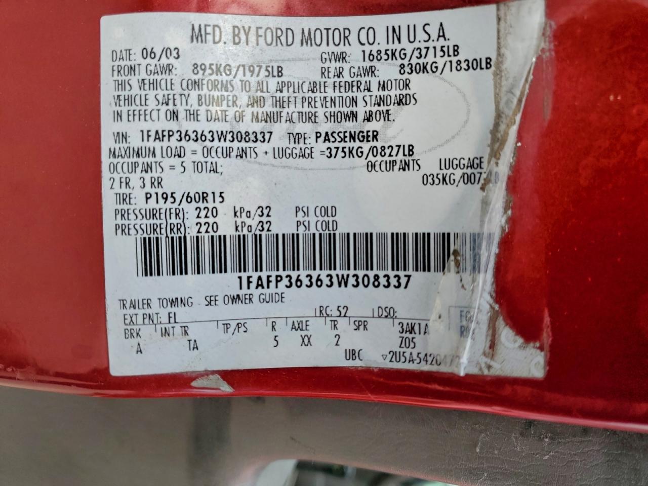 2003 FORD FOCUS SE photo 13