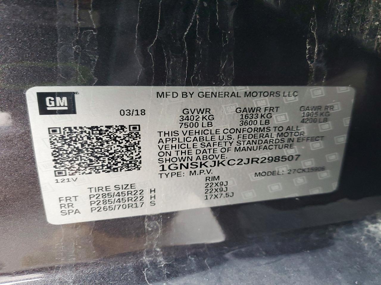 2018 CHEVROLET SUBURBAN K1500 PREMIER photo 13
