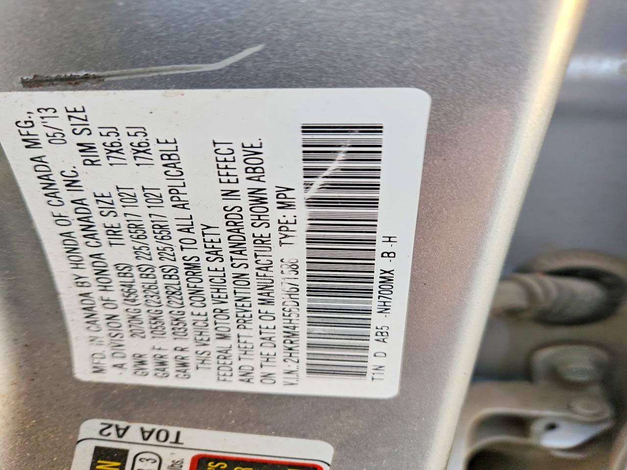 2013 HONDA CR-V EX photo 12