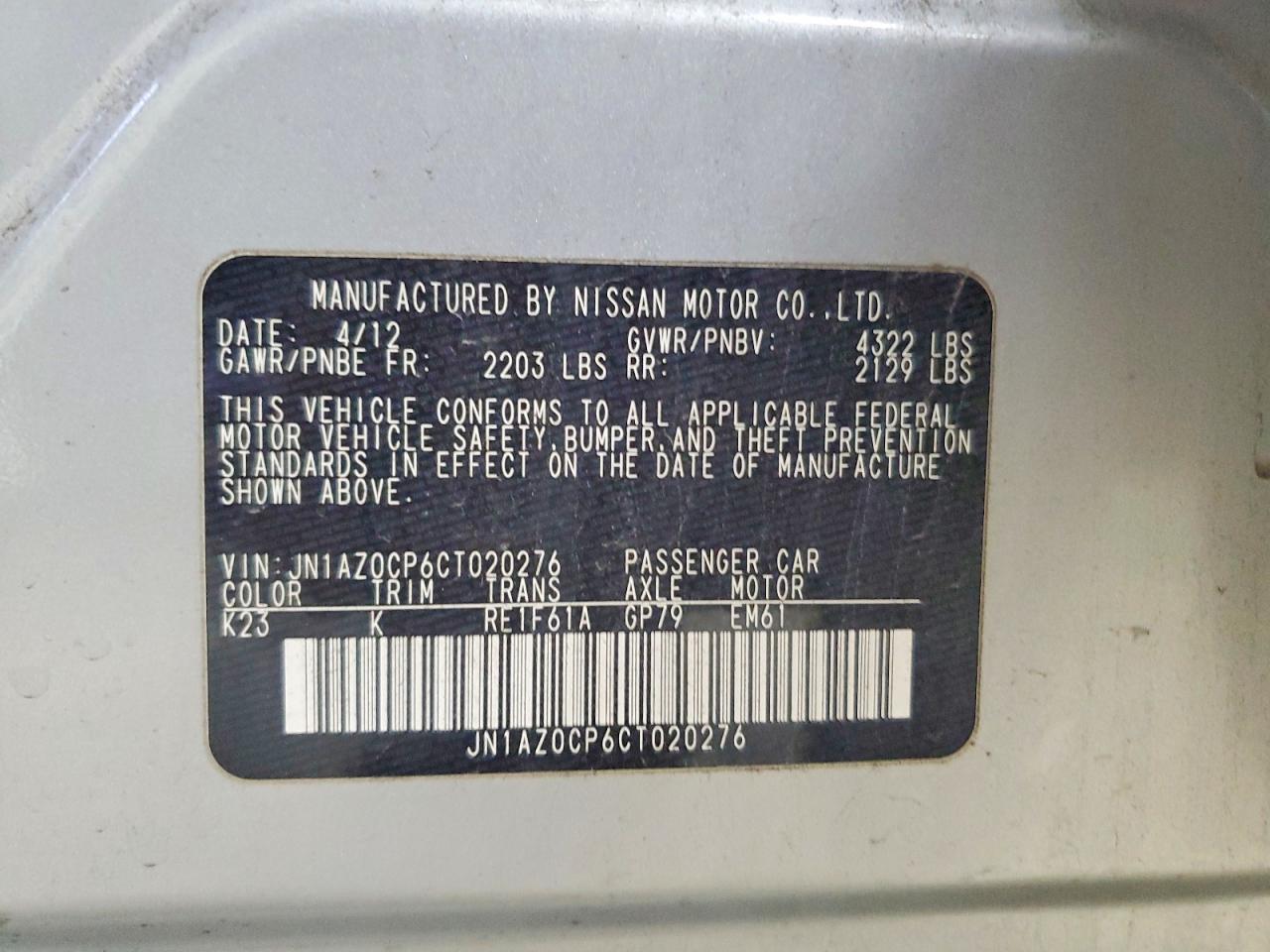 2012 NISSAN LEAF SV photo 12