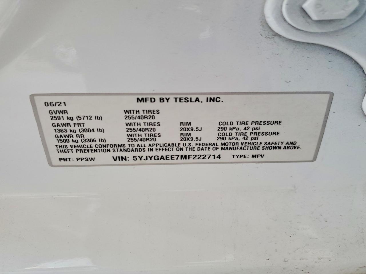 2021 TESLA MODEL Y photo 13