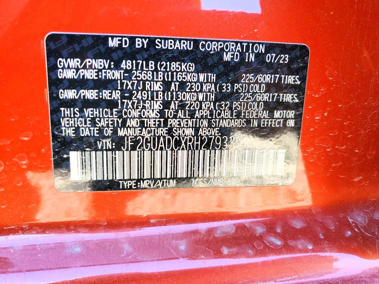 2024 SUBARU CROSSTREK PREMIUM photo 13
