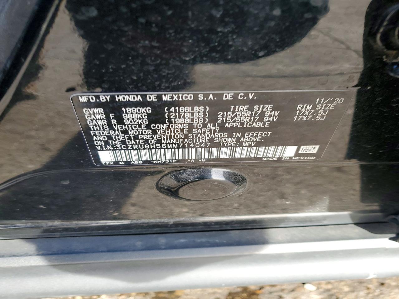 2021 HONDA HR-V EX photo 37
