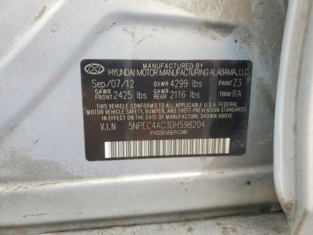 2013 HYUNDAI SONATA SE photo 12