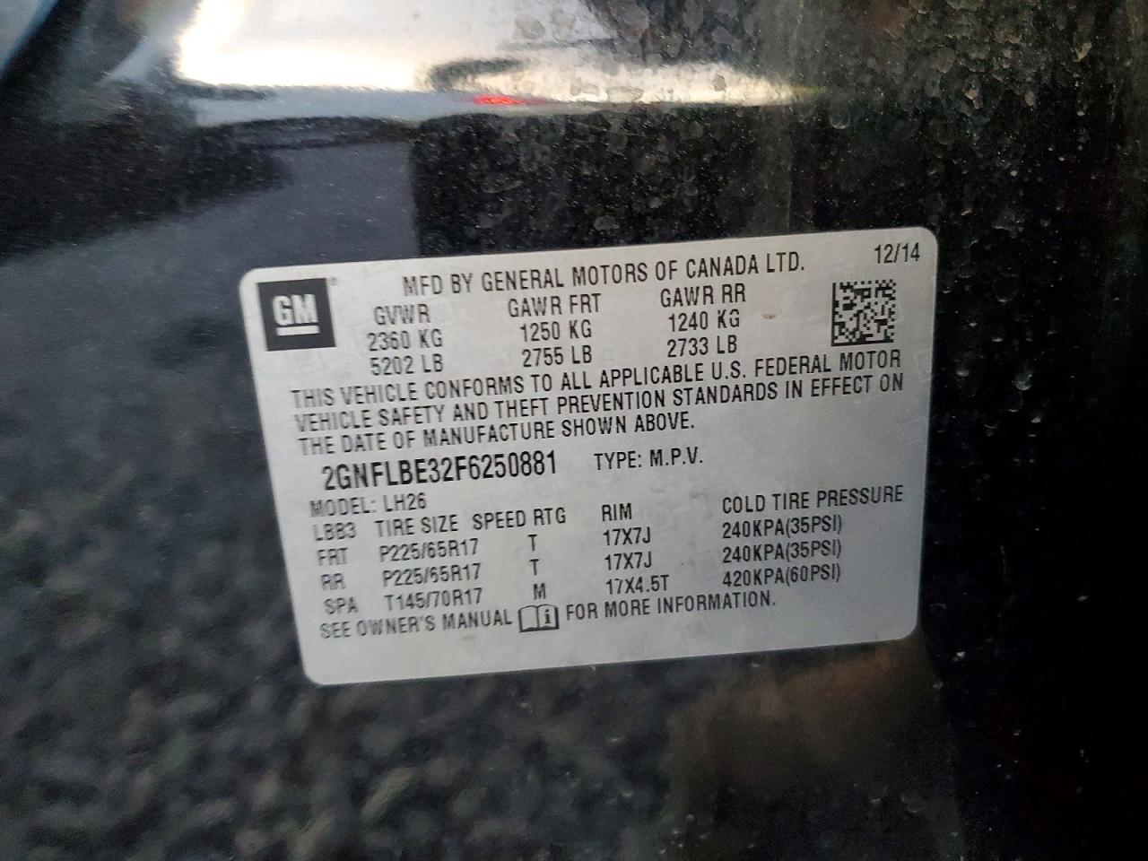 2015 CHEVROLET EQUINOX LT photo 13