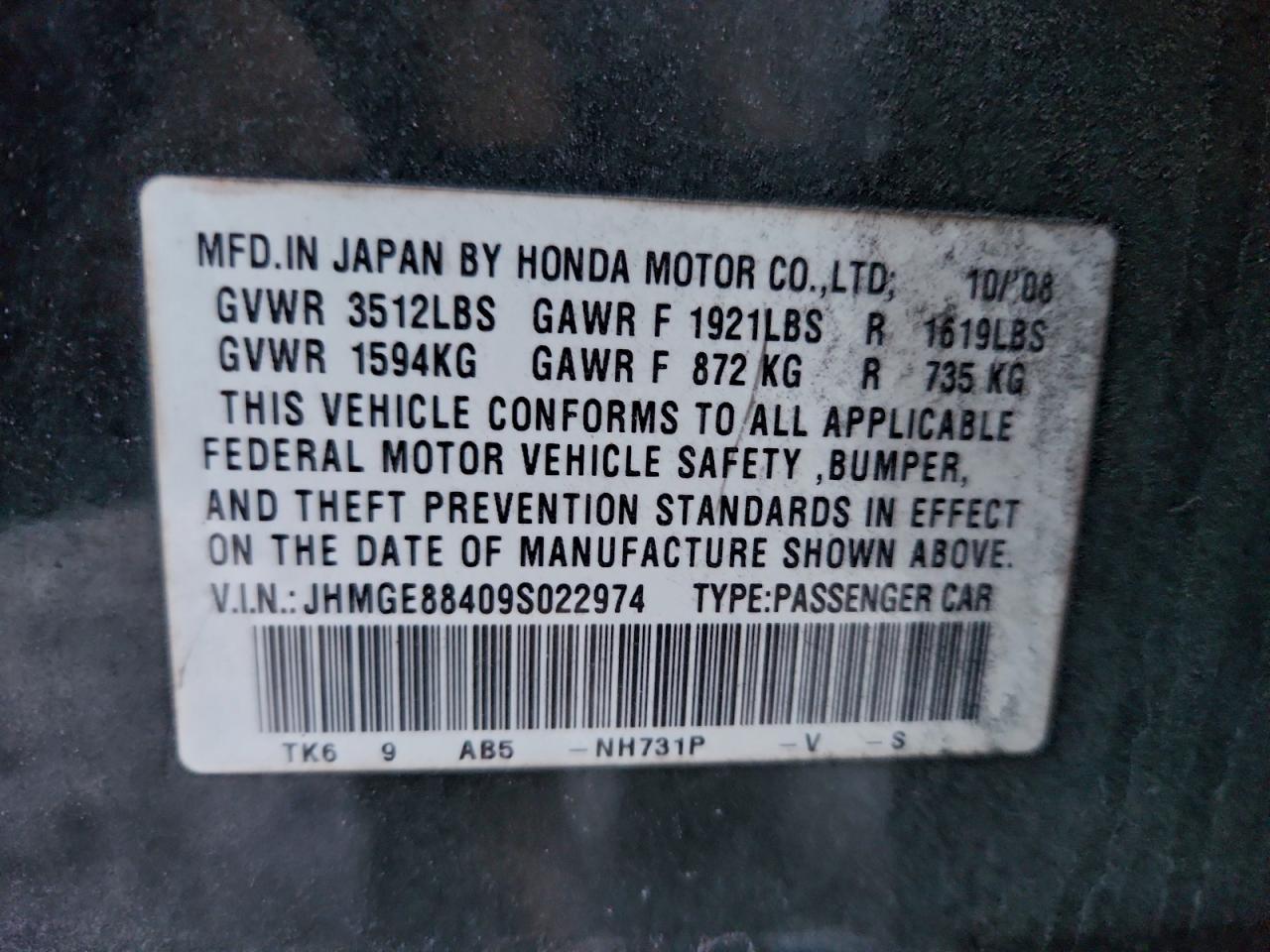 2009 HONDA FIT SPORT photo 23