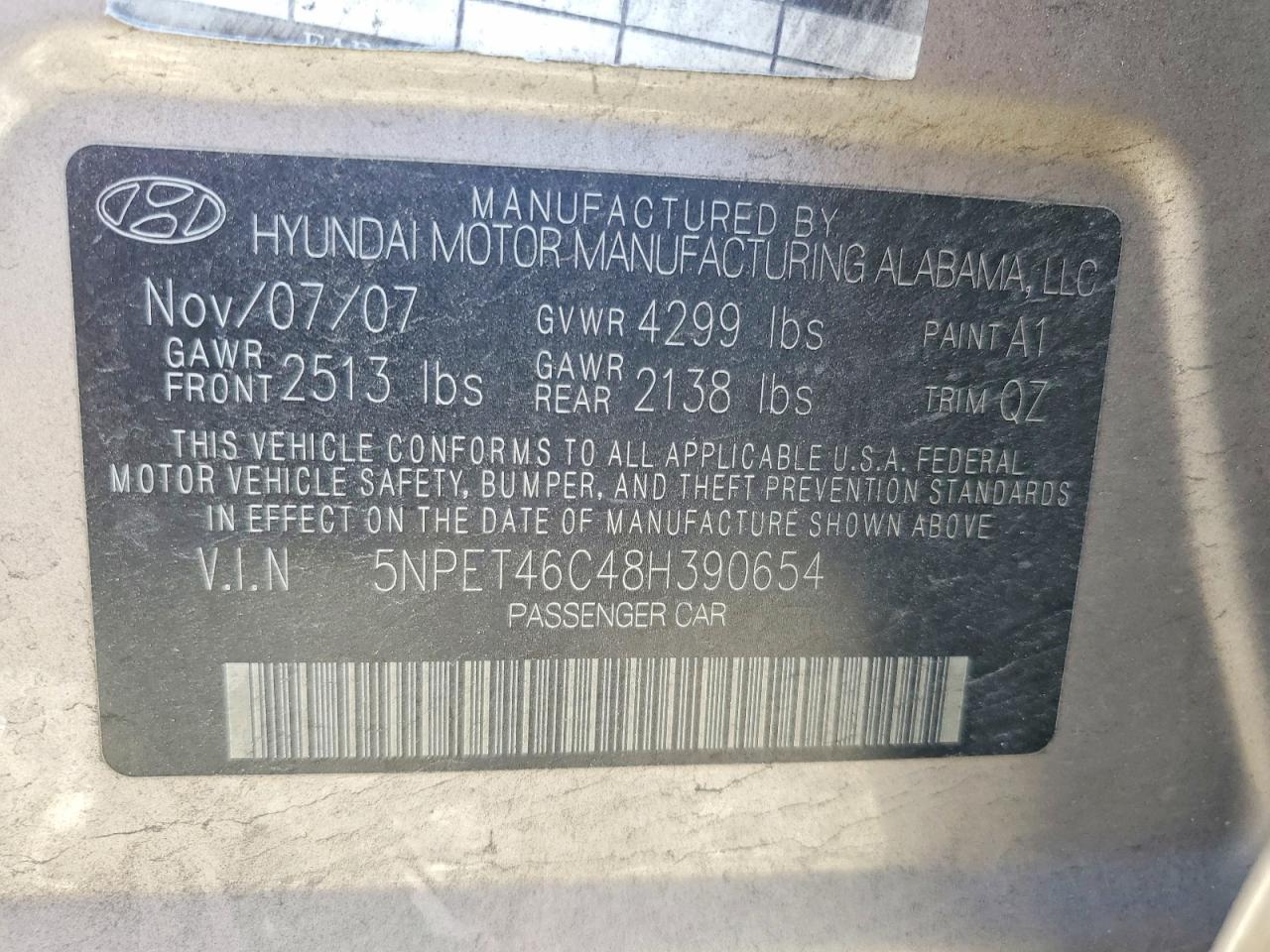 2008 HYUNDAI SONATA GLS photo 12