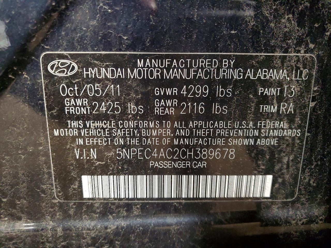 2012 HYUNDAI SONATA SE photo 12
