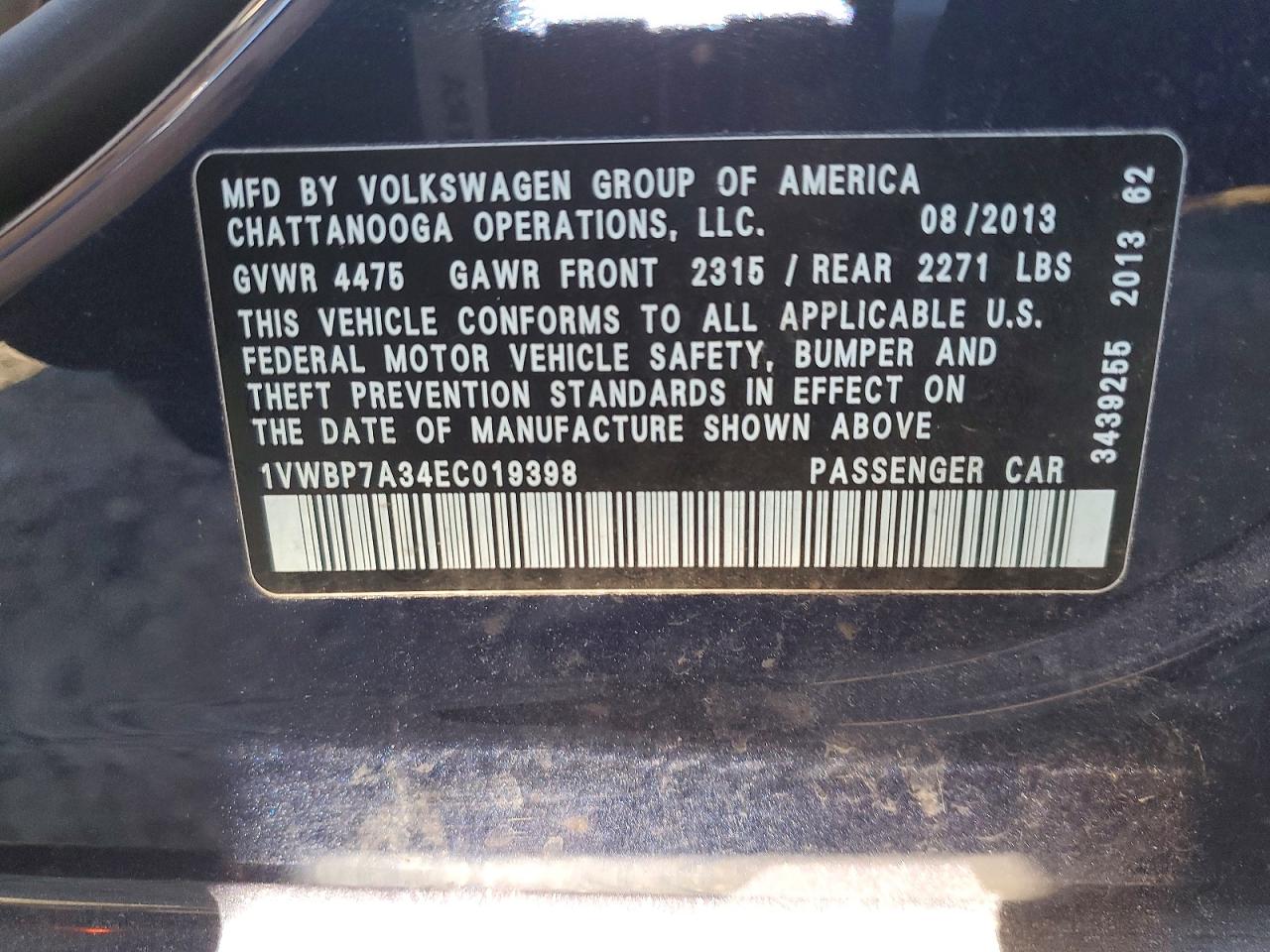 2014 VOLKSWAGEN PASSAT SE photo 12