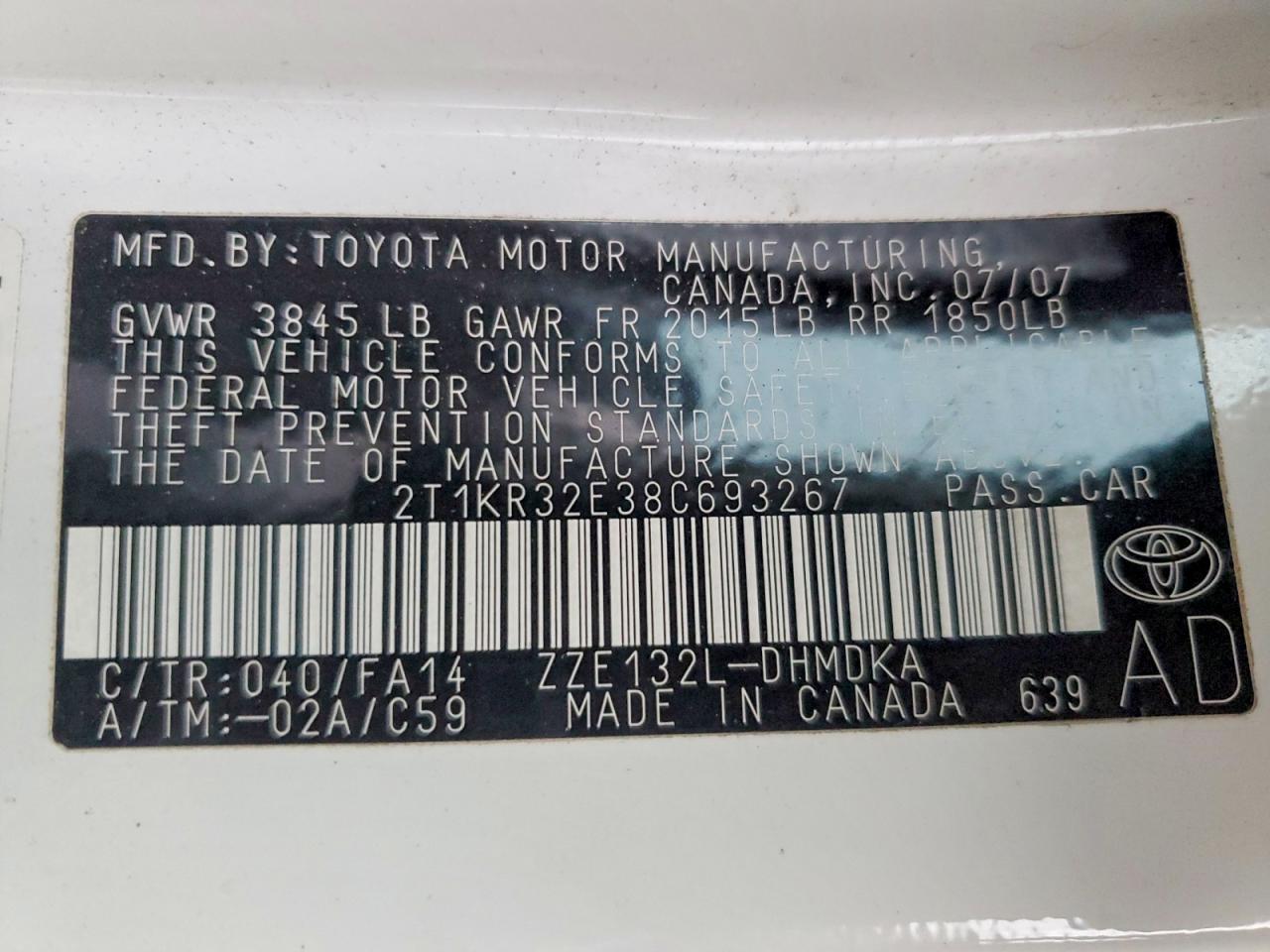 2008 TOYOTA COROLLA MATRIX XR photo 12