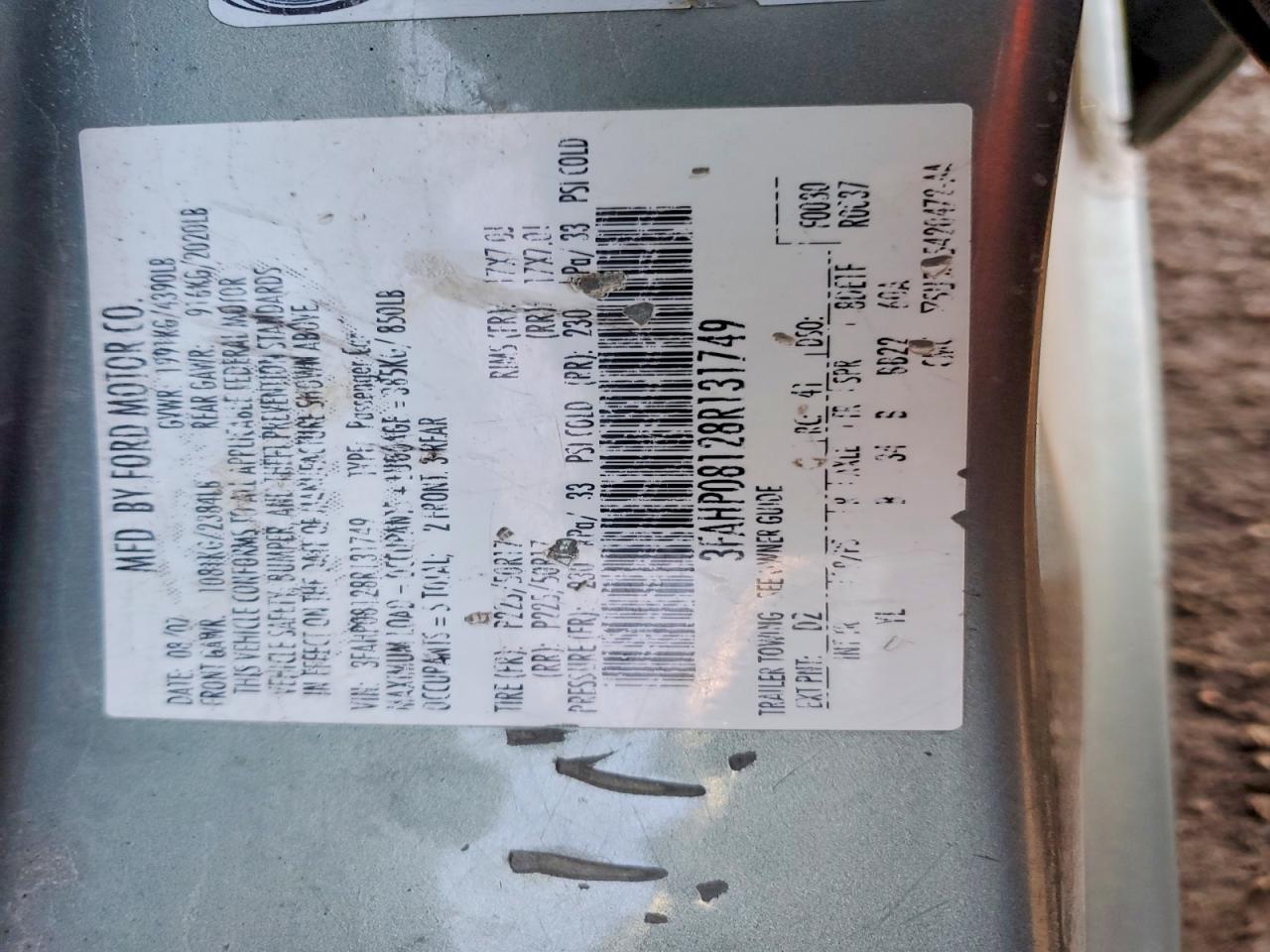 2008 FORD FUSION SEL photo 12