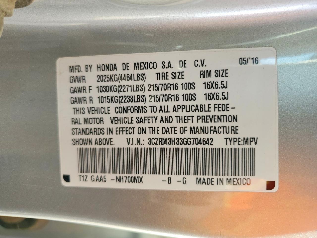 2016 HONDA CR-V LX photo 13
