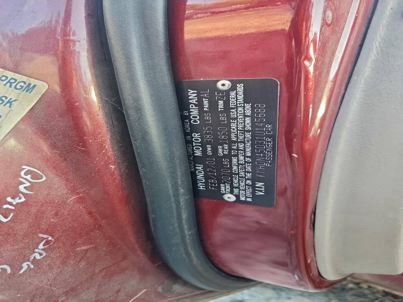 2001 HYUNDAI ELANTRA GLS photo 12
