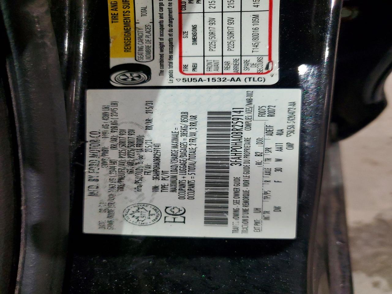 2011 FORD FUSION SE photo 12
