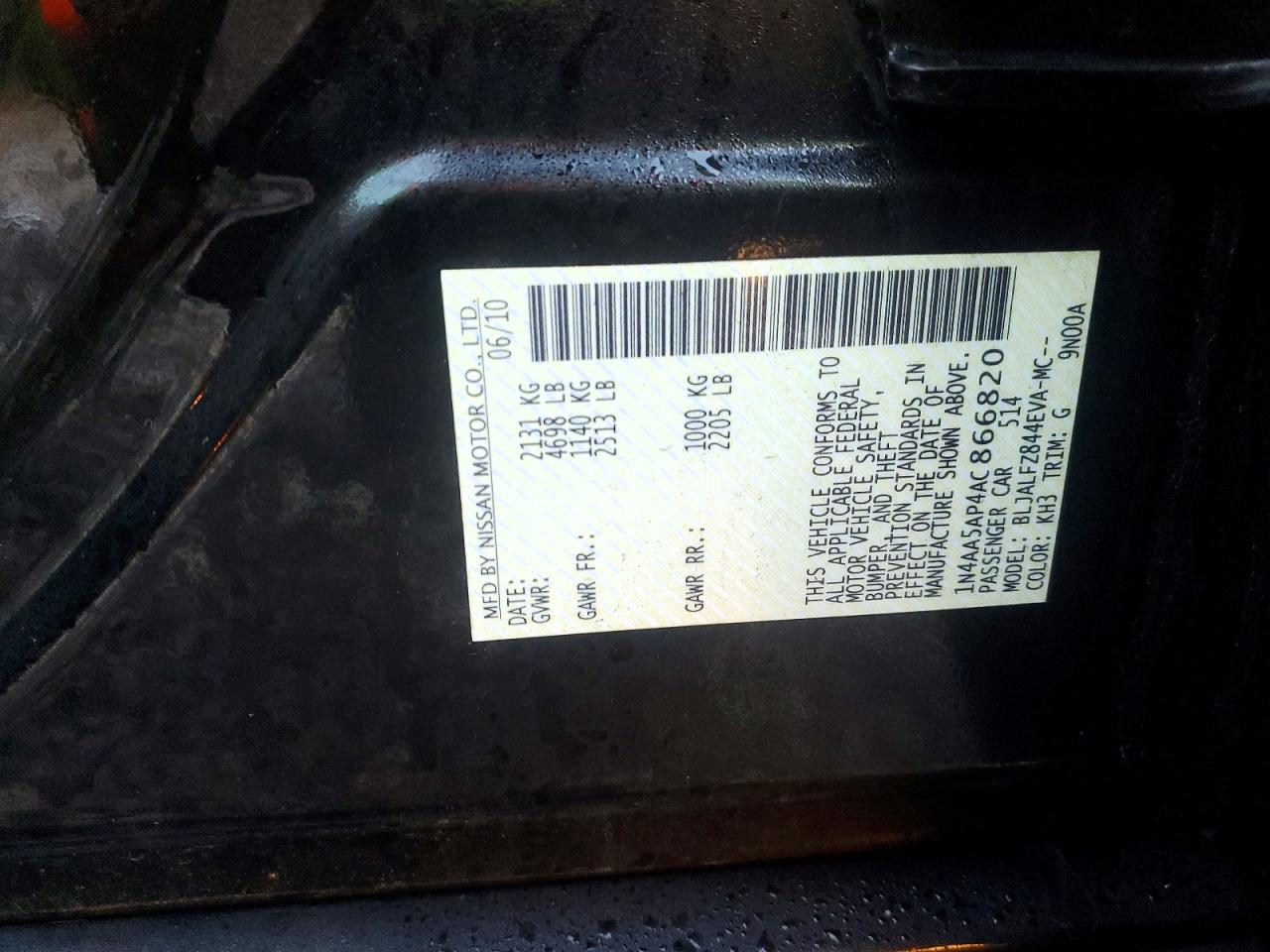 2010 NISSAN MAXIMA S photo 13
