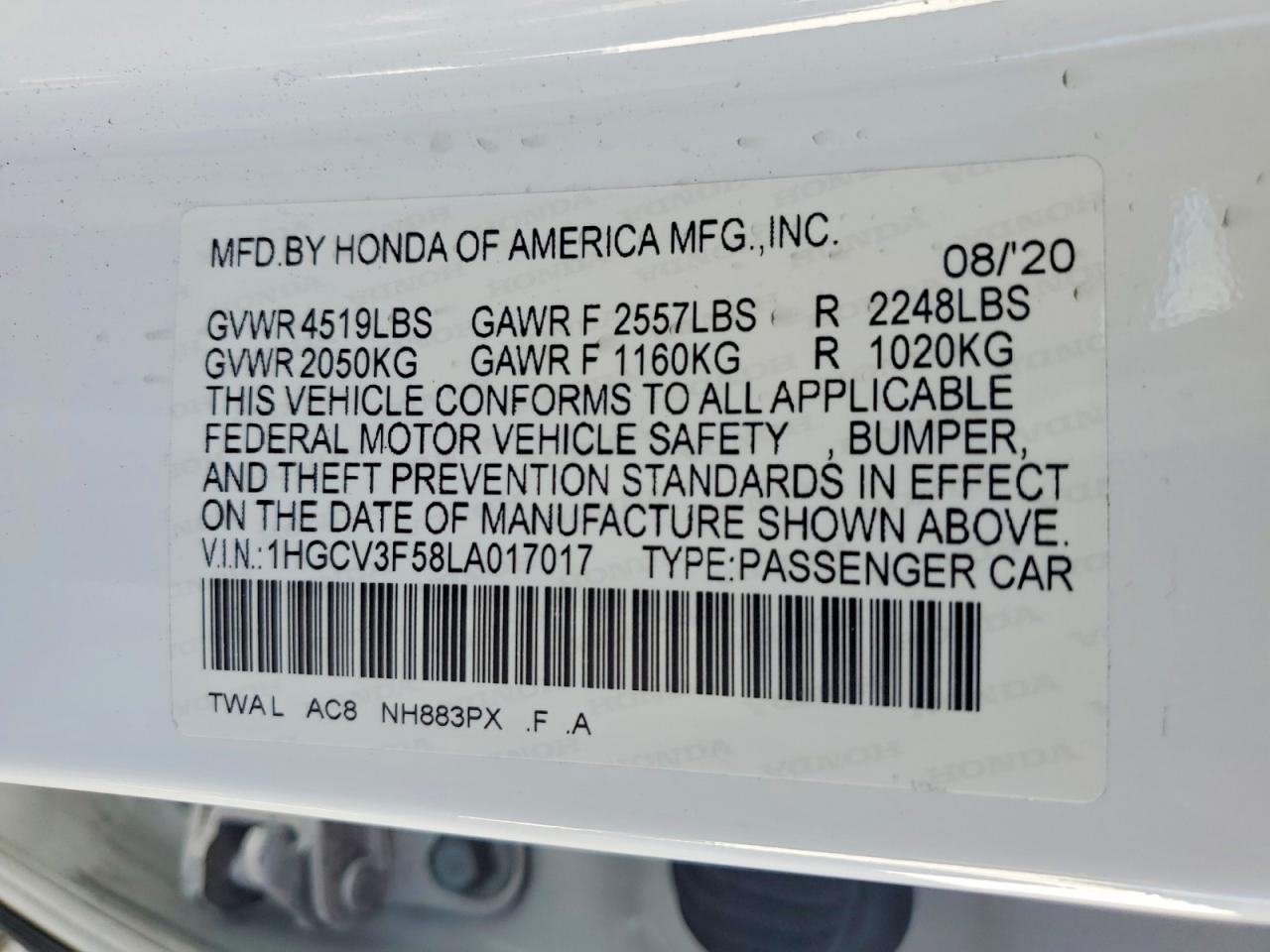 2020 HONDA ACCORD HYBRID EXL photo 12
