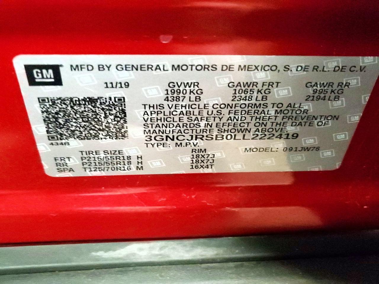 2020 CHEVROLET TRAX PREMIER photo 14