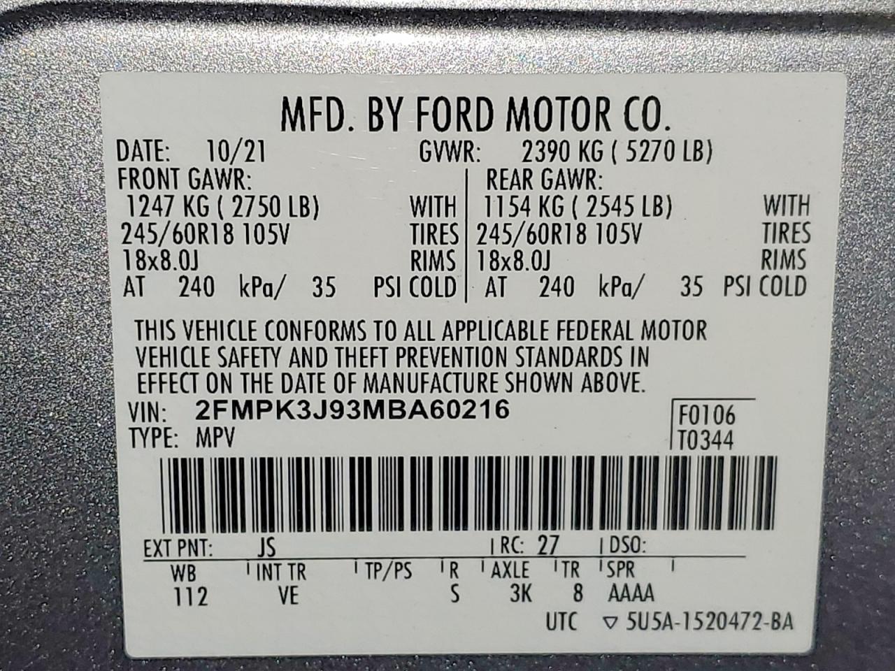 2021 FORD EDGE SEL photo 14