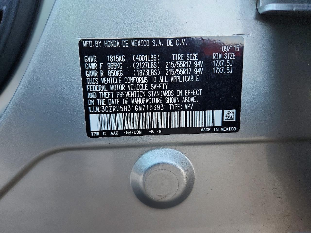 2016 HONDA HR-V LX photo 12