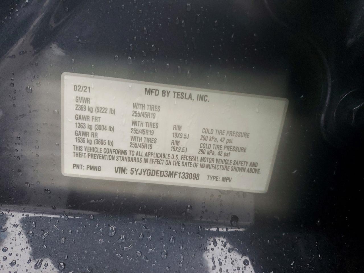 2021 TESLA MODEL Y photo 12