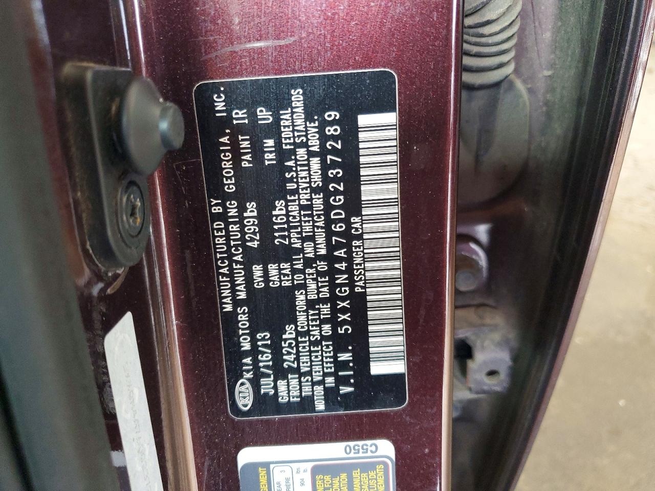 2013 KIA OPTIMA EX photo 13