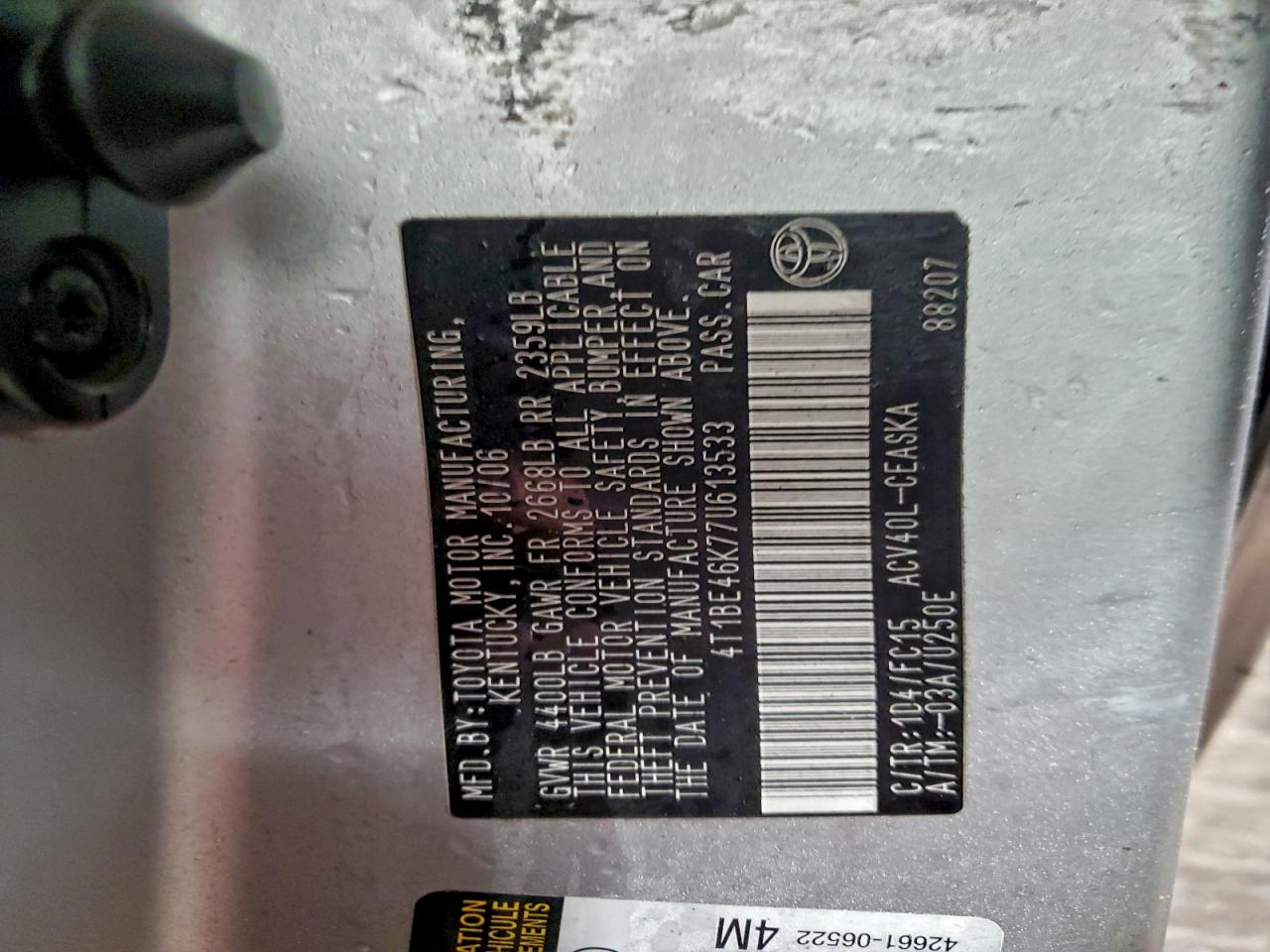 2007 TOYOTA CAMRY CE photo 25