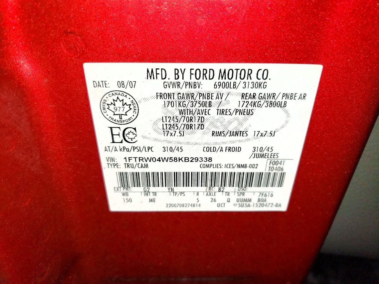 2008 FORD F150 SUPERCREW photo 12