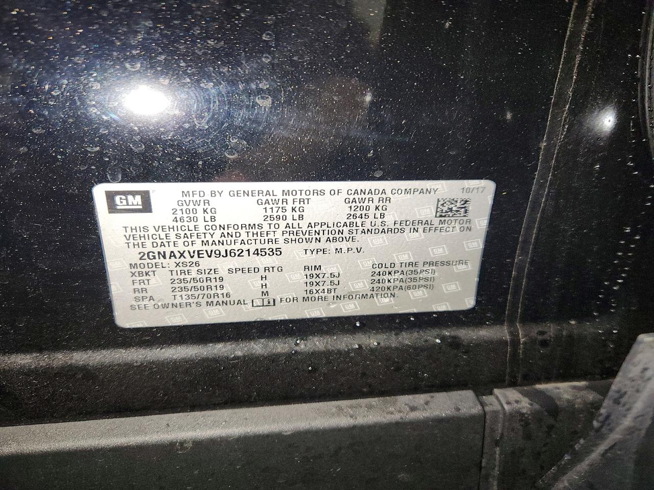 2018 CHEVROLET EQUINOX PREMIER photo 13