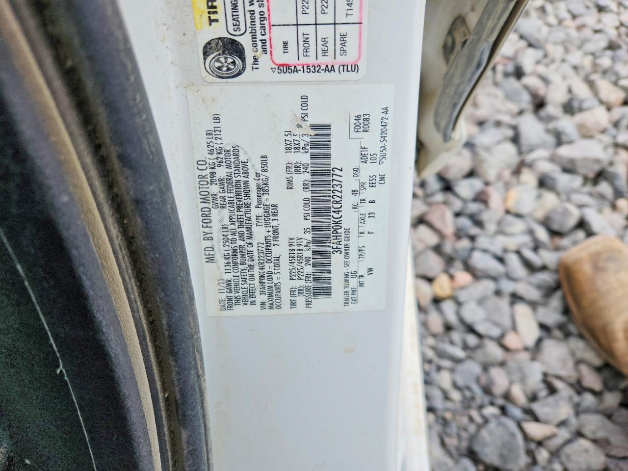 2012 FORD FUSION SPORT photo 12
