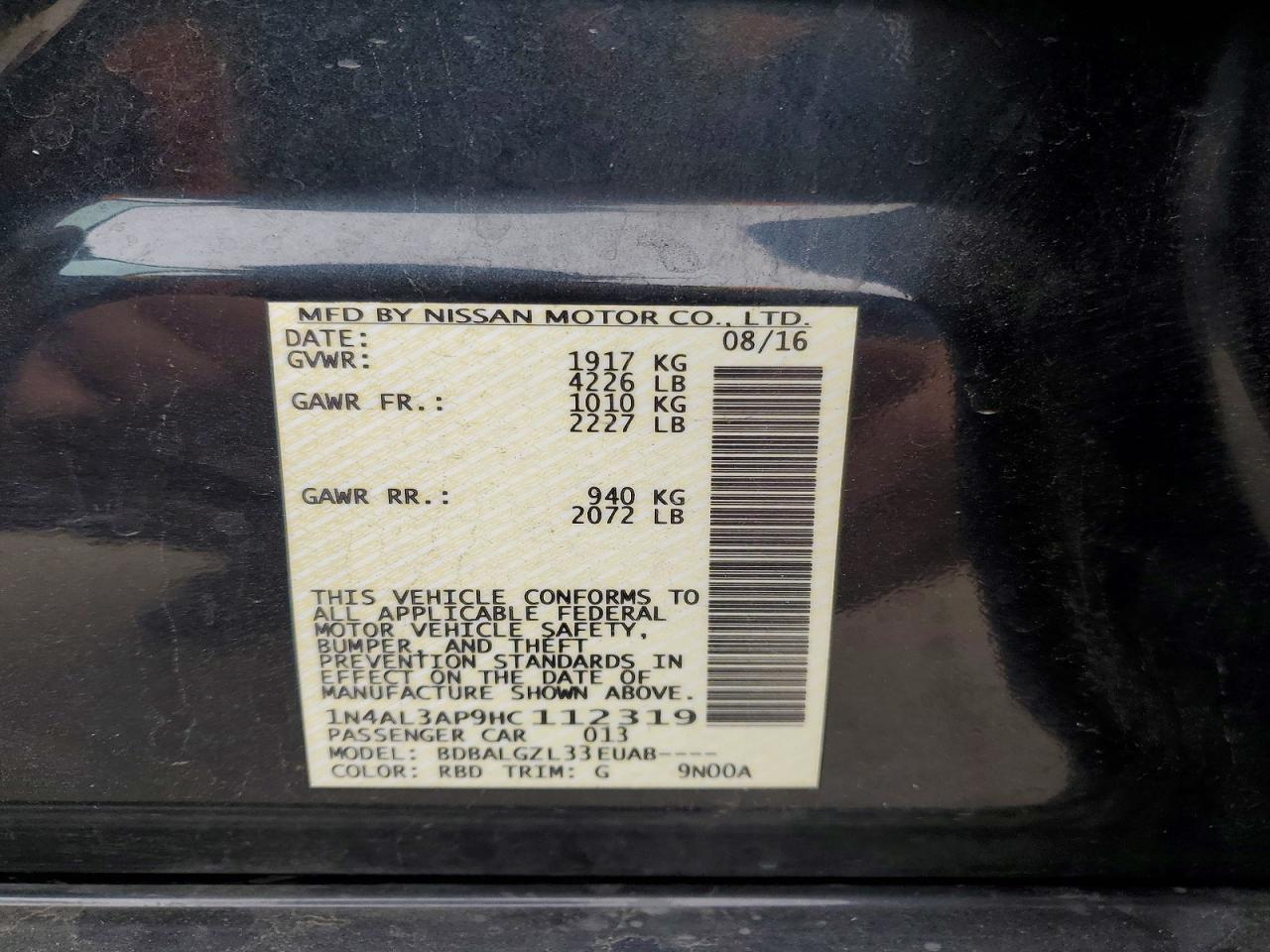 2017 NISSAN ALTIMA 2.5 photo 25