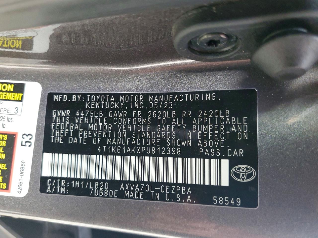 2023 TOYOTA CAMRY XSE photo 12