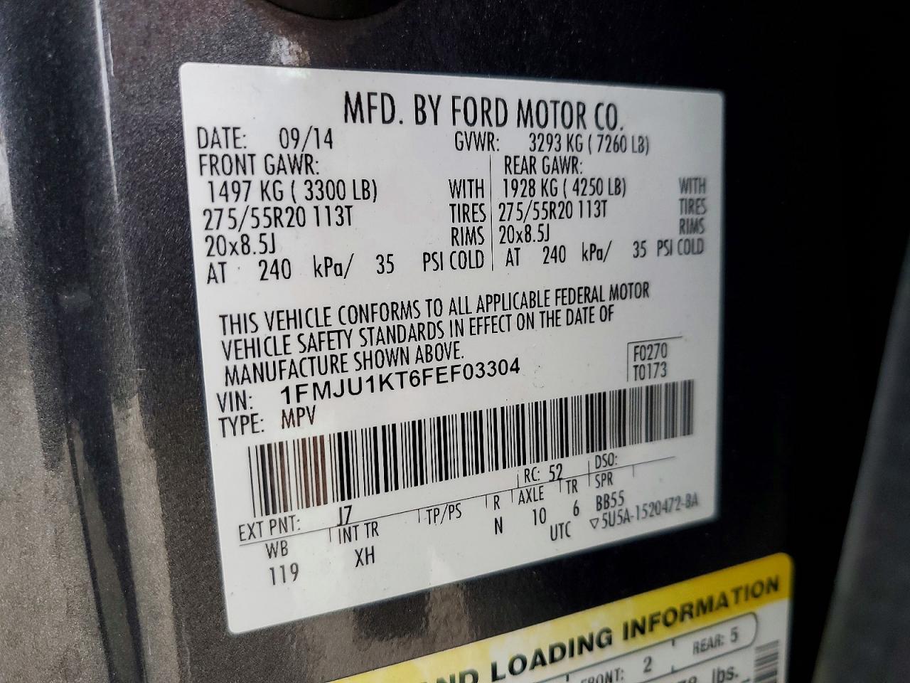 2015 FORD EXPEDITION LIMITED photo 13