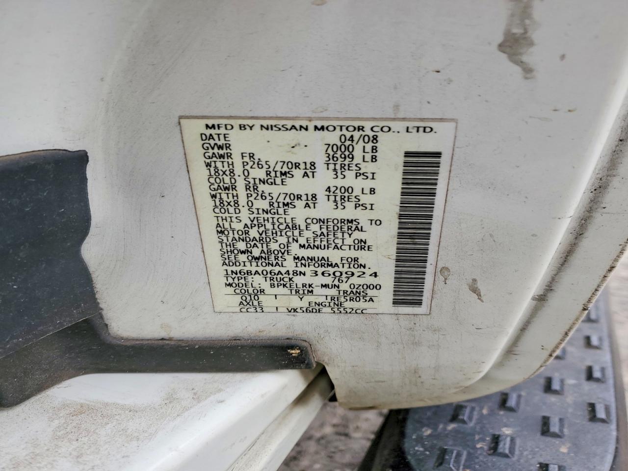 2008 NISSAN TITAN XE photo 34