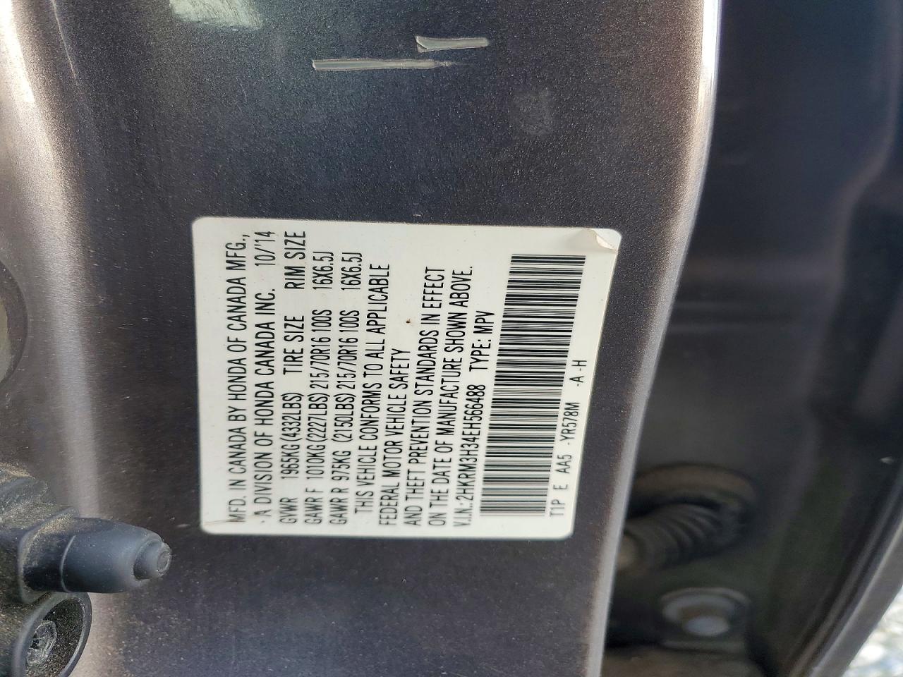 2014 HONDA CR-V LX photo 27