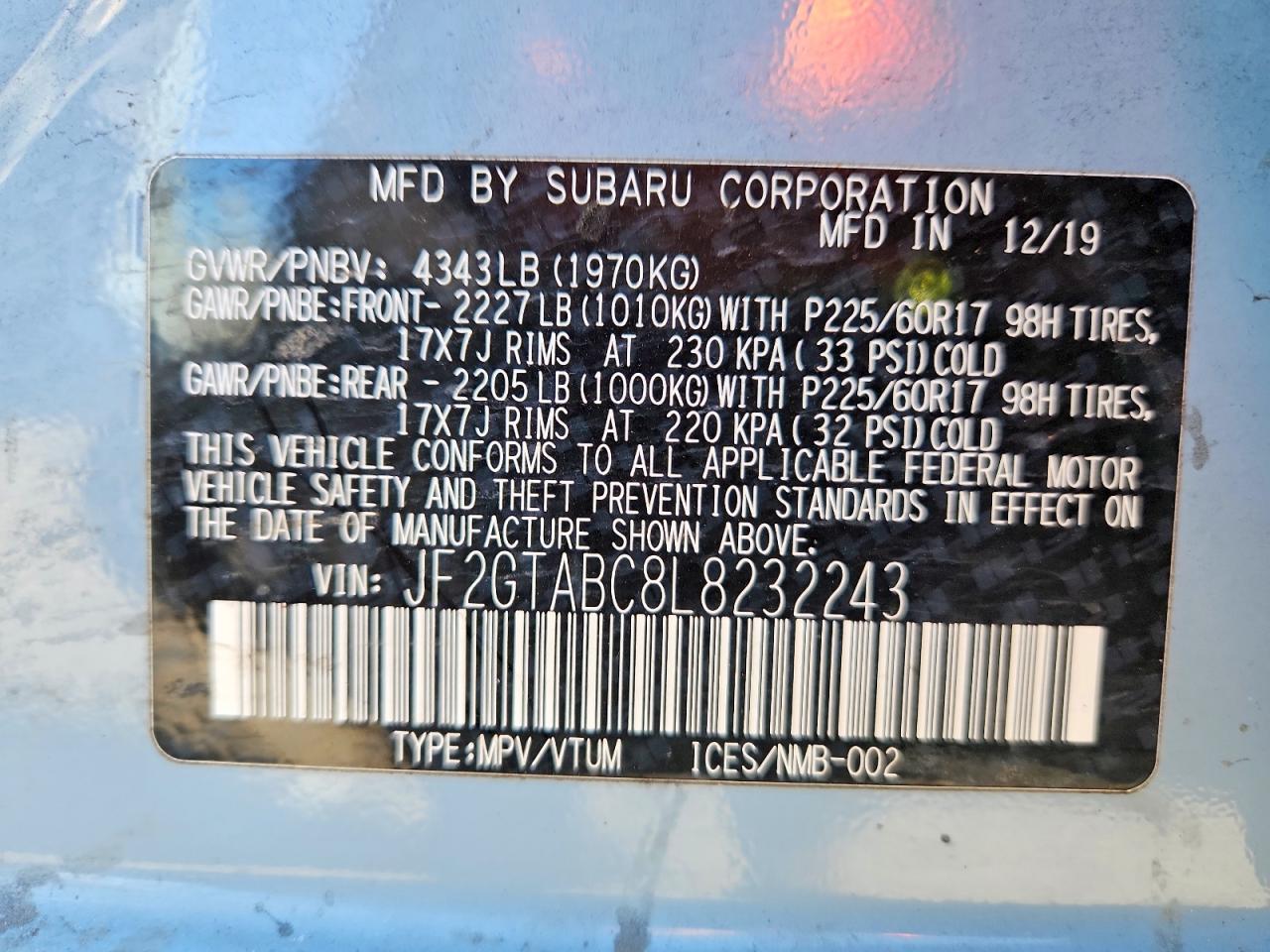 2020 SUBARU CROSSTREK photo 23