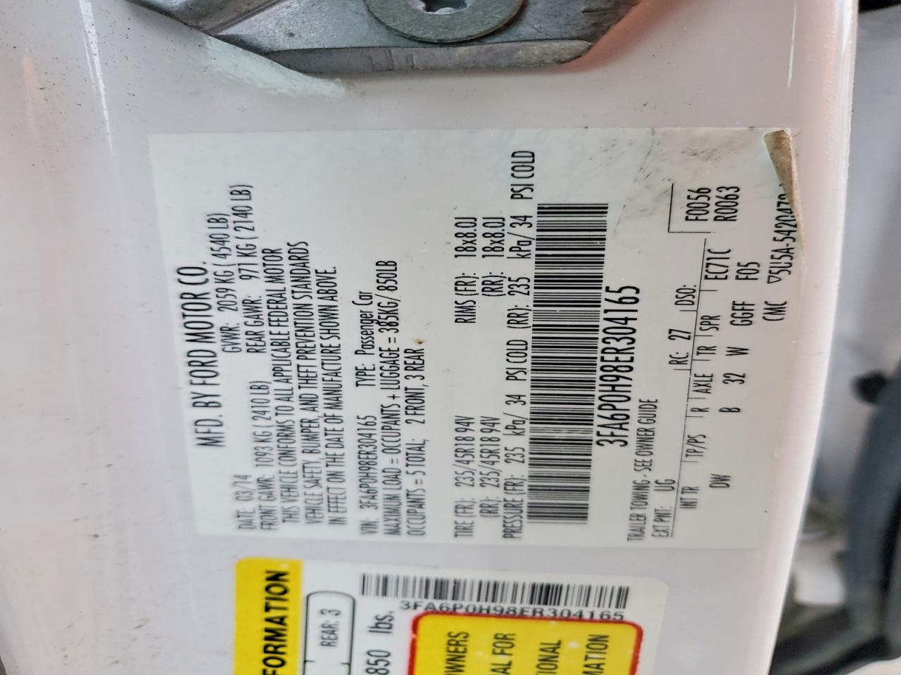 2014 FORD FUSION SE photo 25