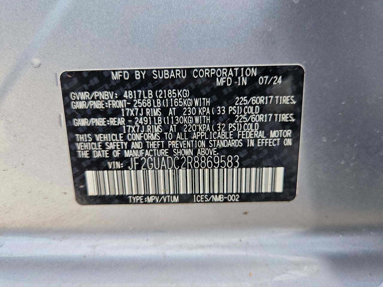 2024 SUBARU CROSSTREK PREMIUM photo 13